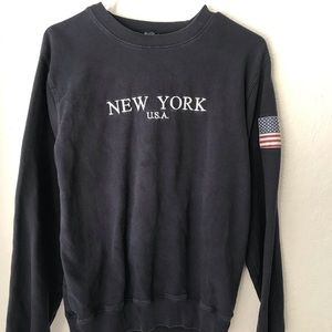 Navy New York embroidered hoodie